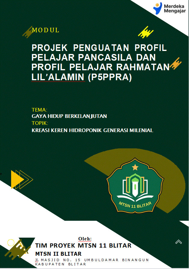 Gambar sampul GELAR  P5PPRA KREASI KEREN HIDROPONIK GENERASI MILENIAL  “KIDUL BRANTAS, TUNTAS, BERKUALITAS ”   MTSN 11 BLITAR