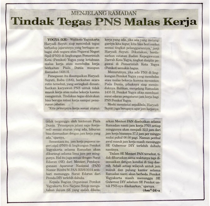 Gambar sampul “Menantang Mitos Angker : “PNS Cuma Baca Koran, Pulang..!”