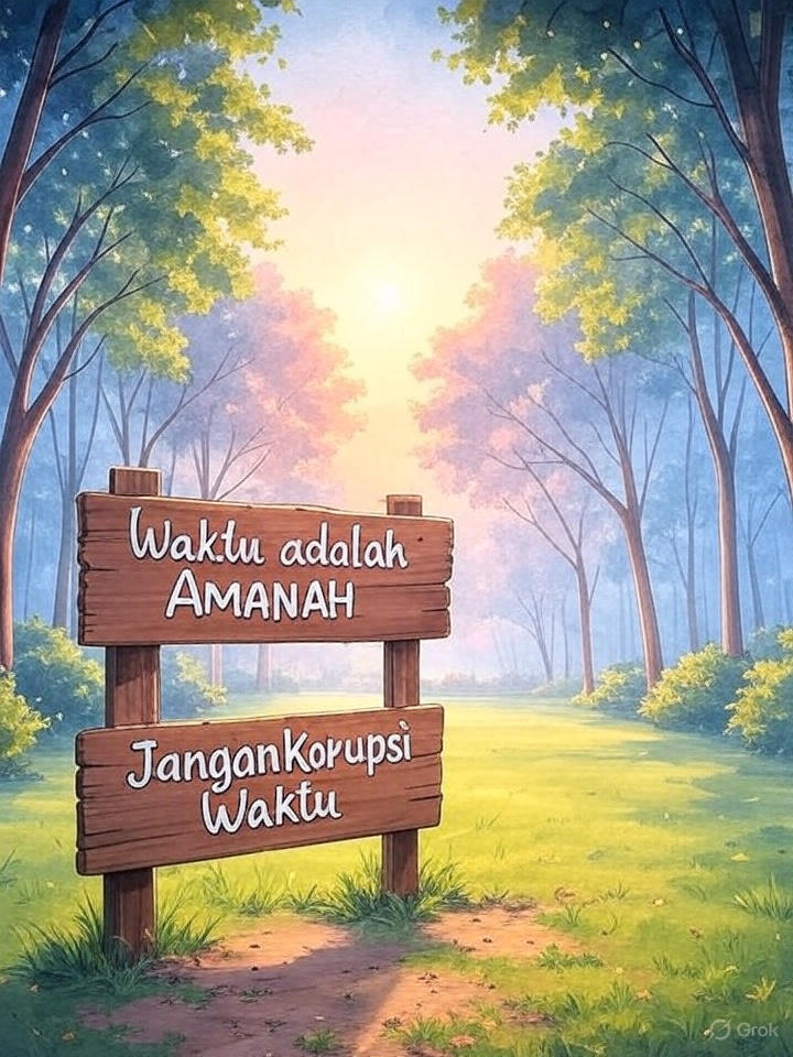 Gambar sampul Waktu adalah Amanah, Jangan dikorupsi yaa