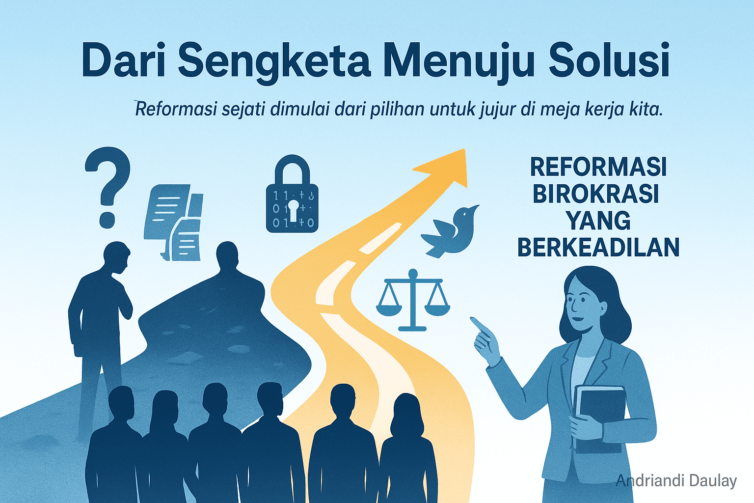 Gambar sampul Menyulam Kembali Kain Birokrasi yang Robek