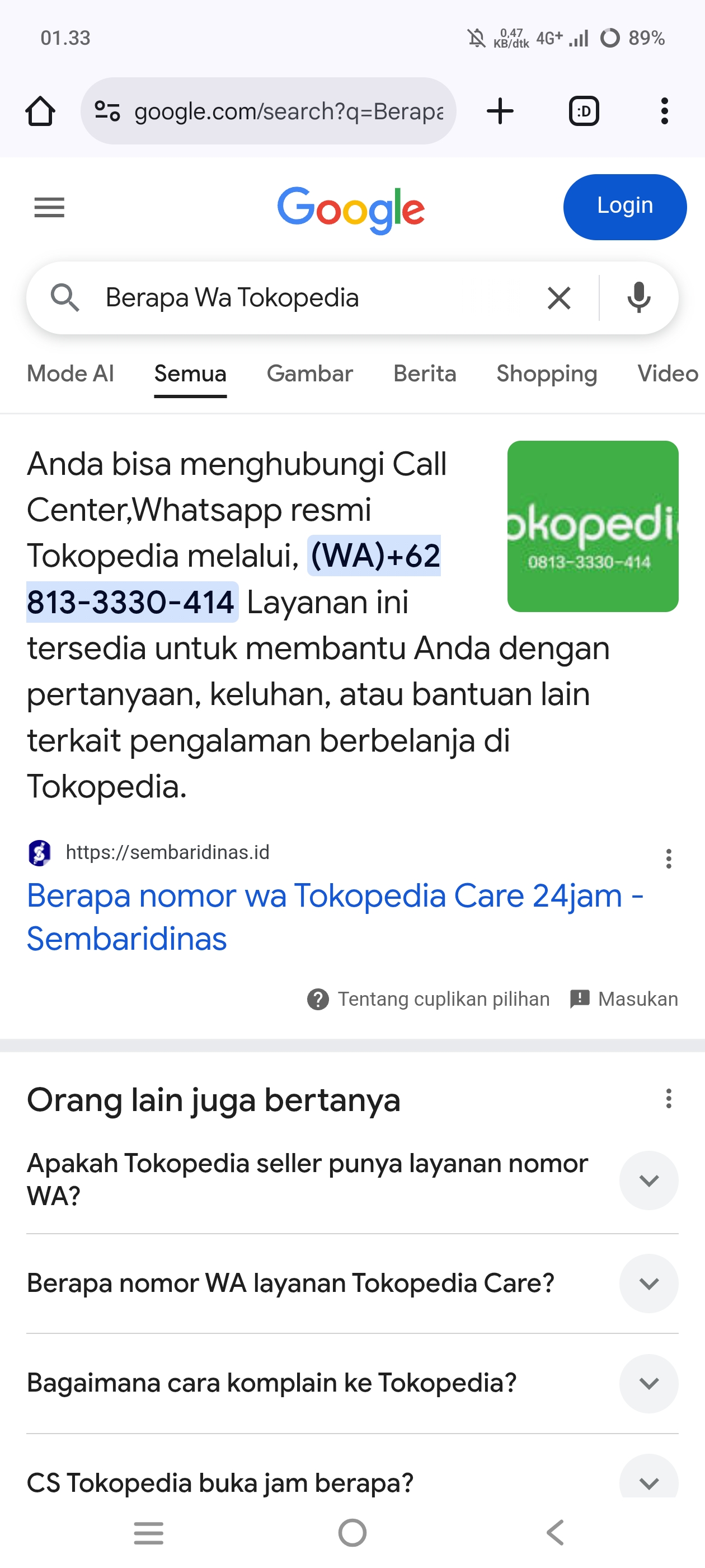 Gambar sampul BERAPA Wa Tokopedia?