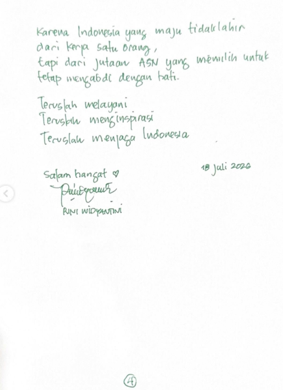 Gambar sampul Surat MenPAN-RB Rini Widiyantini: Pengingat bahwa ASN Bukan Sekadar Absen, tetapi Wajah Negara yang Hadir