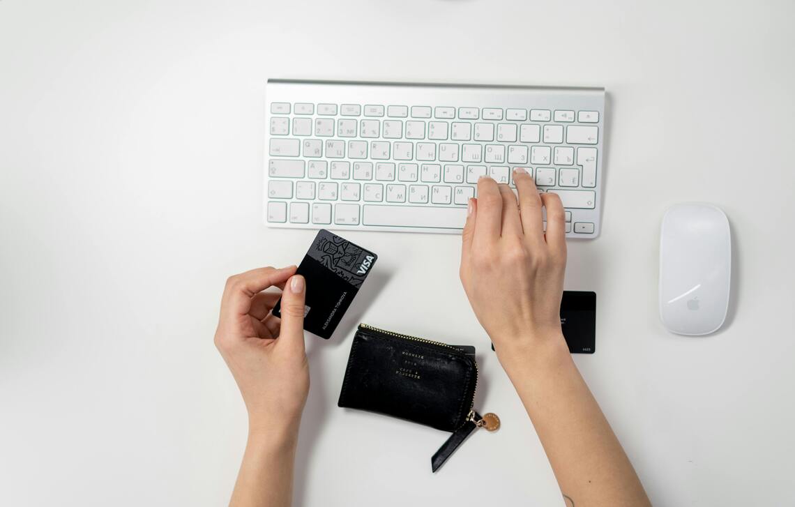 A person shopping online.