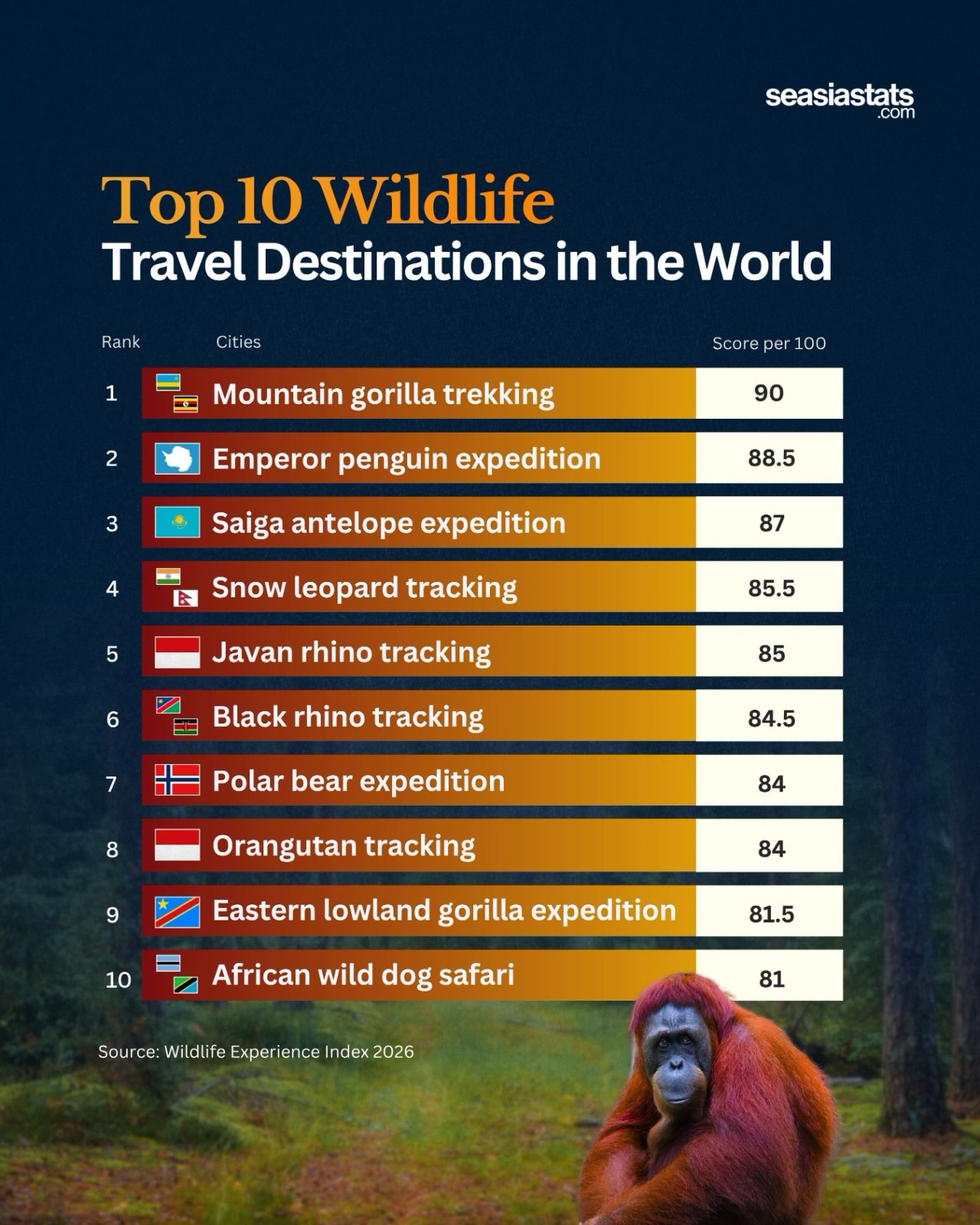 Top 10 Wildlife Travel Destinations in the World in 2026